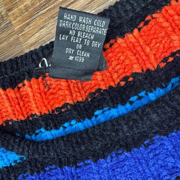 Rafaella size SMALL striped sweater 80% Silk VINTAGE thick knit - Picture 6 of 7